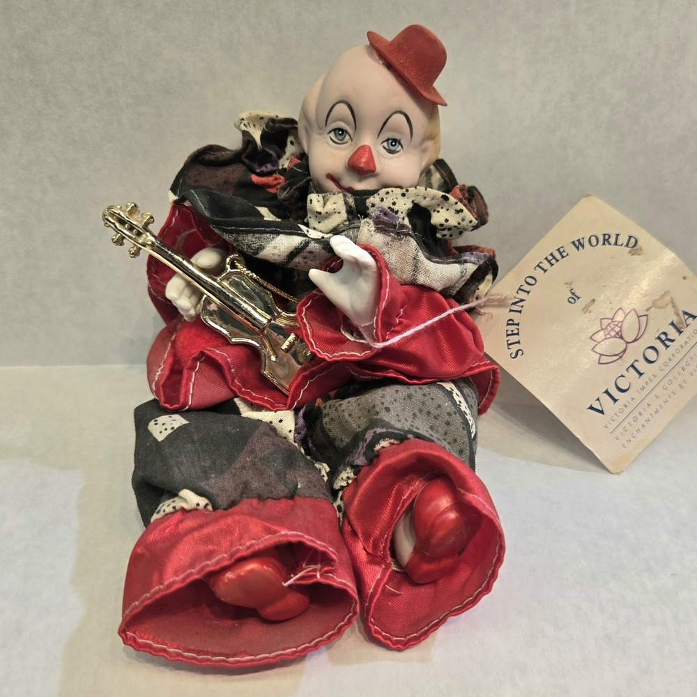 Victoria Impex Big Top Band Clown Collectibles Porcelain Shelf Doll Vintage